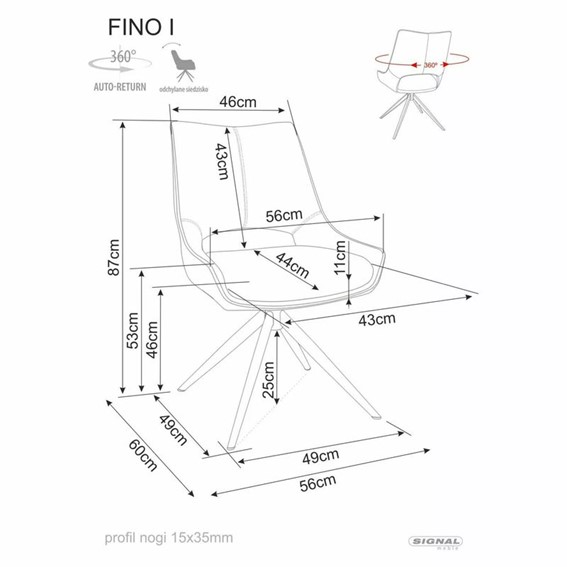 Krzesło FINO I Ciemny Beż/Czarny Mat