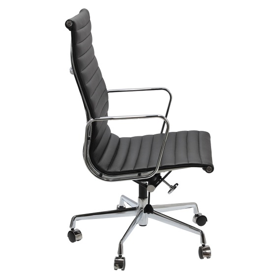 Fotel Biurowy CH1191T Czarna Skóra/Chrom