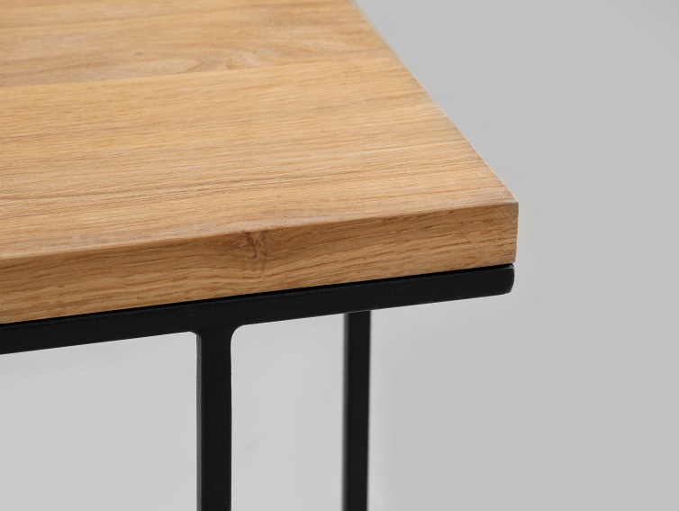 Konsola WALT SOLID WOOD 100x30 Dąb/Czarny