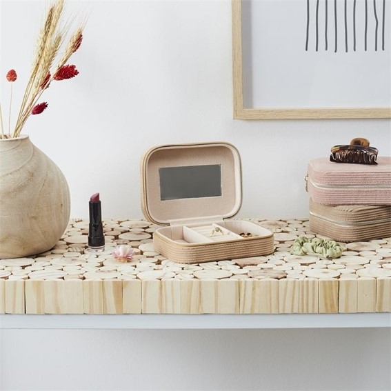 Szkatułka Sztruksowa VELOUR Beżowy