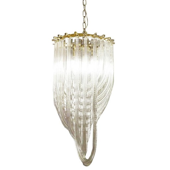 Lampa wisząca MURANO L złota - szkło, metal