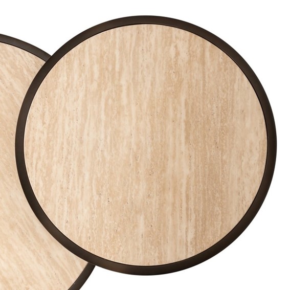 Zestaw Stolików Kawowych RONSON 119x119cm Beżowy