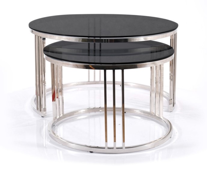 Ława (Zestaw) VIENNA Dymiony/Srebrny