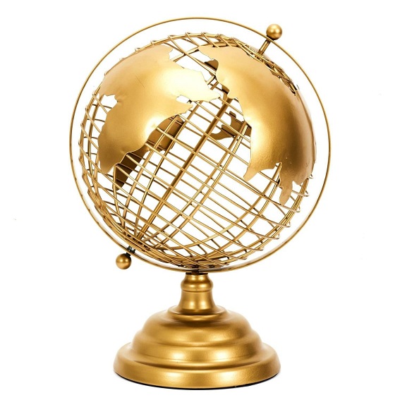 Globus Metalowy 28cm Złoty