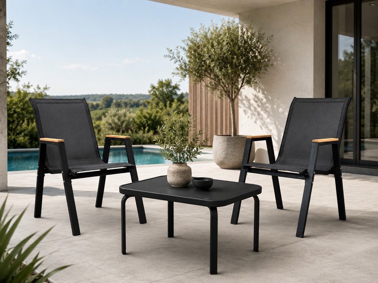 Zestaw Balkonowy NERANO Wood Duo Czarny