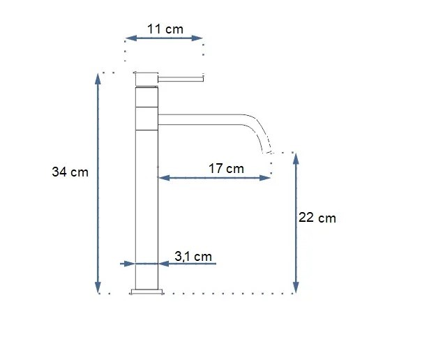 Bateria Umywalkowa Wysoka LUGANO Złoty
