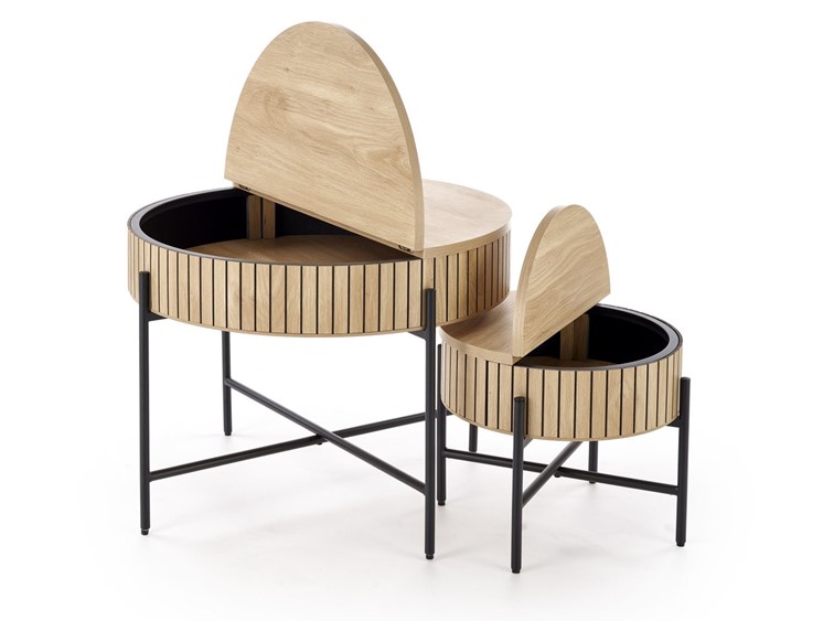 Ława DANTE fi67/fi40 Naturalny/Czarny