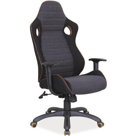 Fotel Gamingowy Q-229 Czarny/Szary Regulowane Podłokietniki