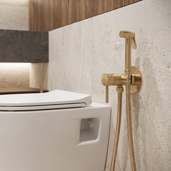 Bateria Bidetowa LUNGO LOOP DIAMOND Złoty Szczotkowany