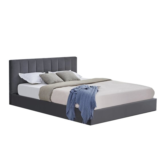 Łóżko KATARINA z Pojemnikiem Na Pościel 160x200 cm Popielaty