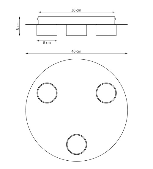 Lampa Sufitowa BOLX 3 Czarny
