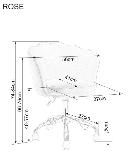 Fotel Obrotowy ROSE Velvet Szary Bluvel 14