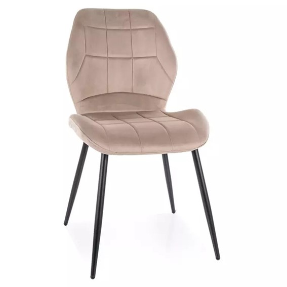 Krzesło JAKE Velvet Ciemny Beżowy/Czarny Mat