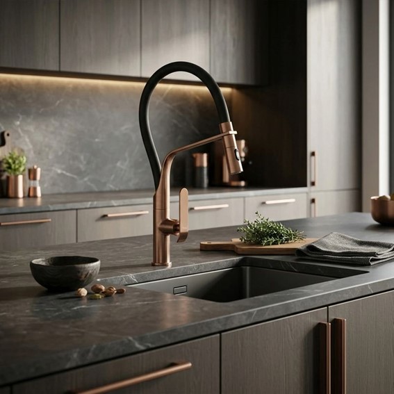 Bateria Kuchenna CASTOR Miedź Szczotkowany