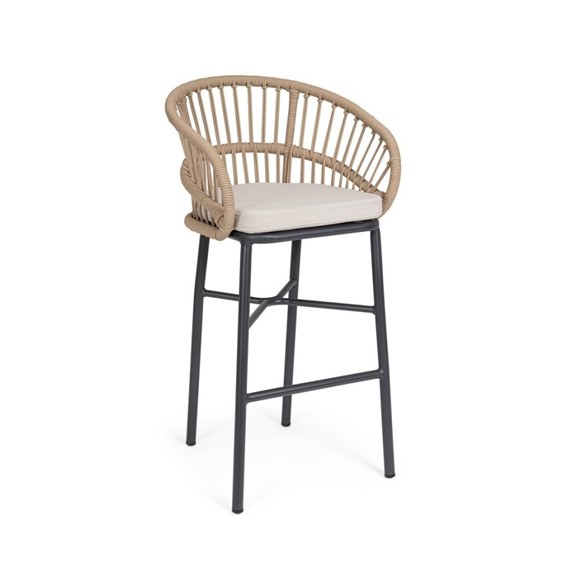 Krzesło Barowe Ogrodowe ODIVELAS Beżowy