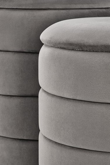 Zestaw 2 Puf PACHO Popielaty