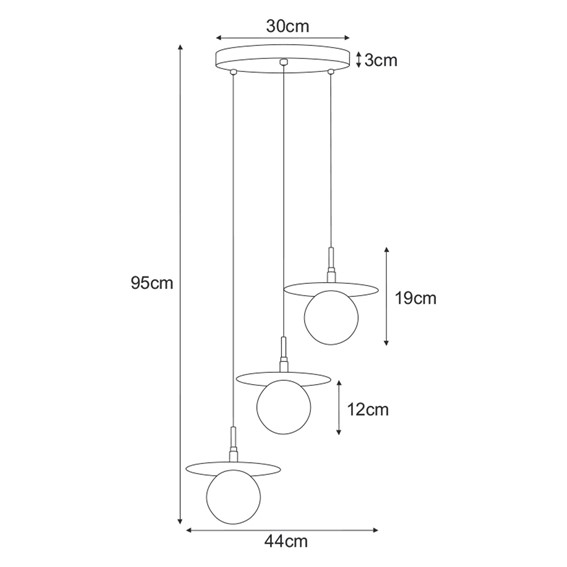 Lampa Wisząca FERMI K-5385 Czarny/Grafitowy