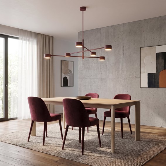 Lampa Sufitowa NATSU 6 Burgundowy