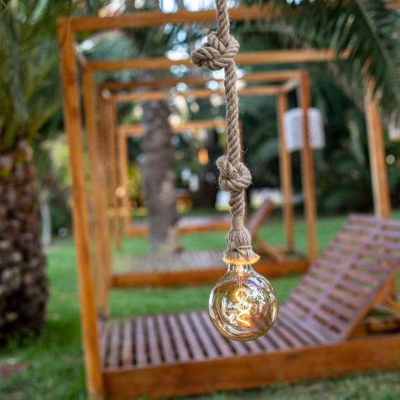 Lampa Wisząca SIMONA 180 HANG SOLAR & BATTERY Naturalny