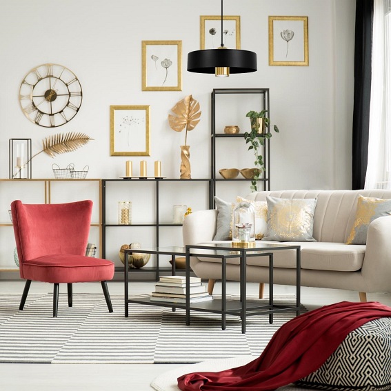 Lampa Wisząca Massimo 1B Czarny/Złoty