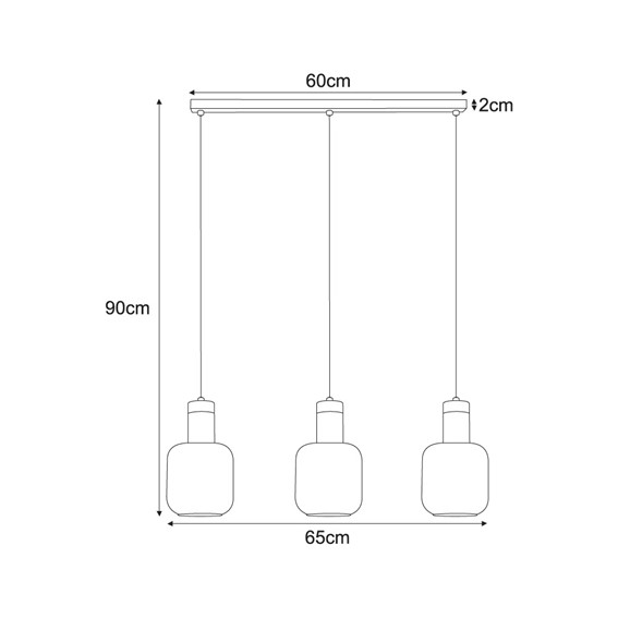 Lampa Wisząca DOKA K-5268 Czarny/Złoty/Bursztynowy