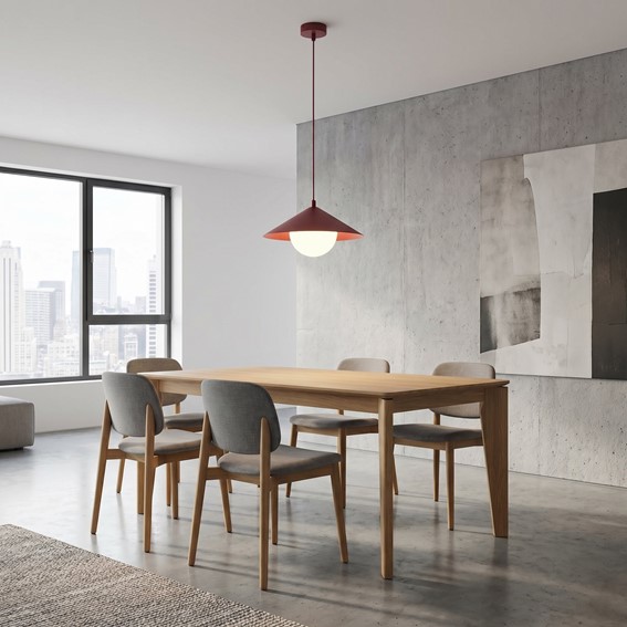 Lampa Wisząca MONO 1S Burgundowy/Opal