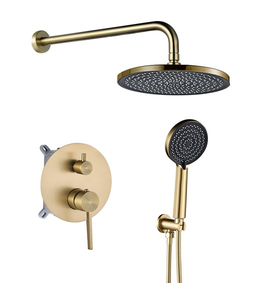 Zestaw Natryskowy Podtynkowy FOSTER + BOX Złoty Szczotkowany