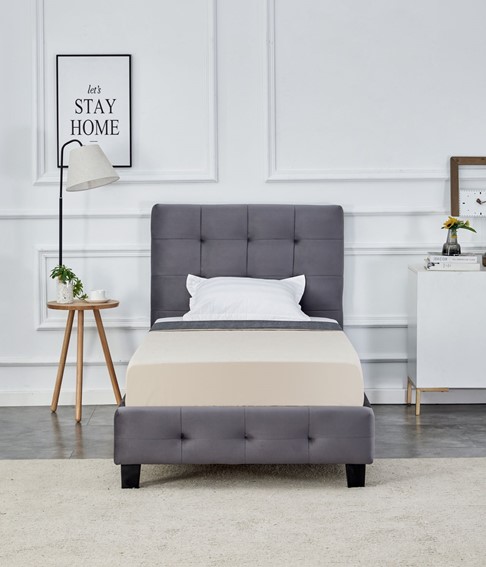 Łóżko Tapicerowane LT4-FX 90x200 Szary