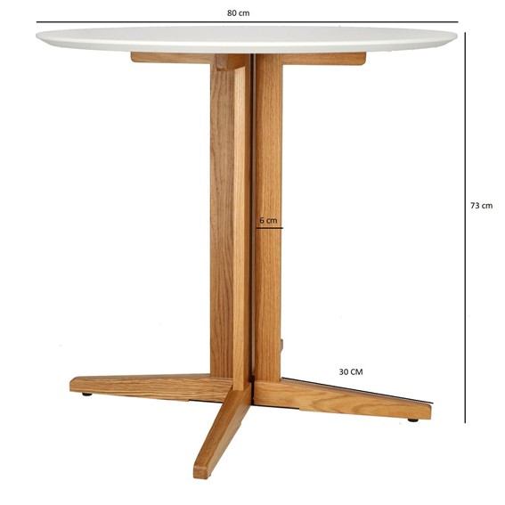 Stół MAURO 80cm Dąb Naturalny