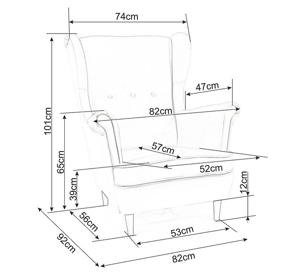 Fotel LADY Velvet Szary Bluvel 14