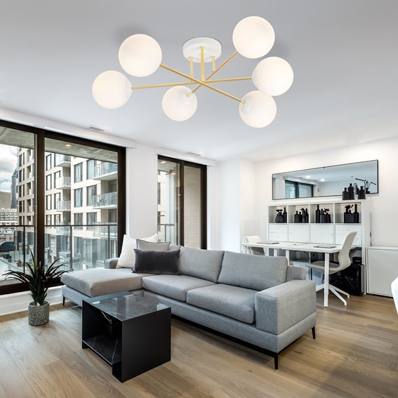 Lampa Sufitowa MAGNUM 6 Biały/Opal