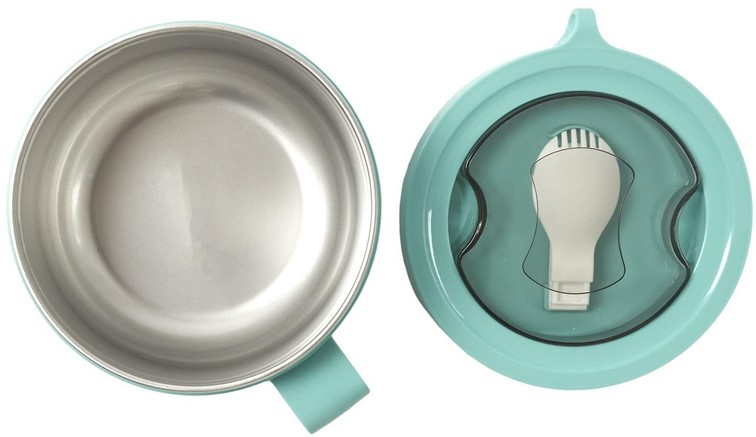 Okrągły Lunch Box Niebieski Z Widelcem