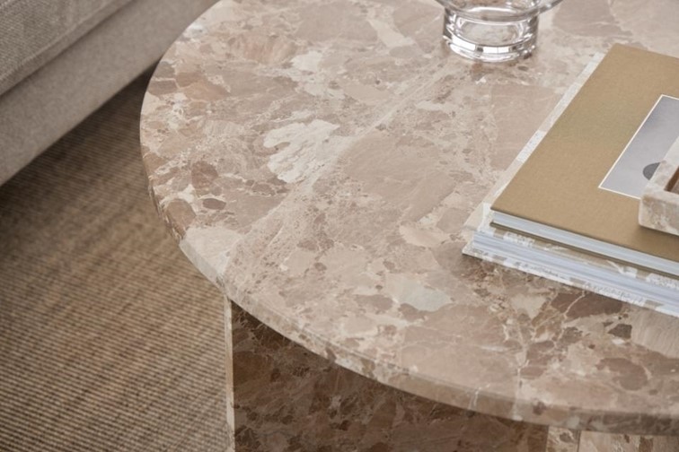 Stolik Kawowy VEGA Fi90cm Beżowy