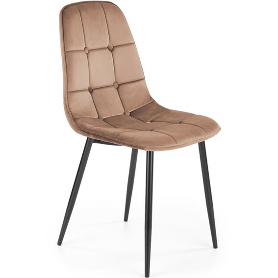 Krzesło K417 Velvet Czarny/Beżowy