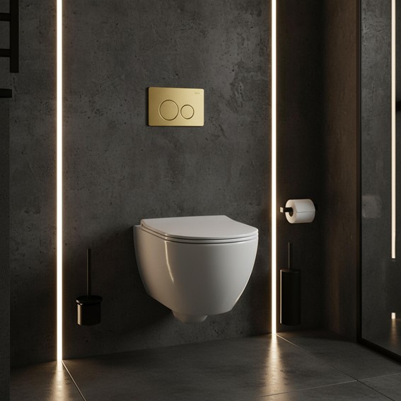 Przycisk Typu I do Stelaża Podtynkowego Złoty Szczotkowana