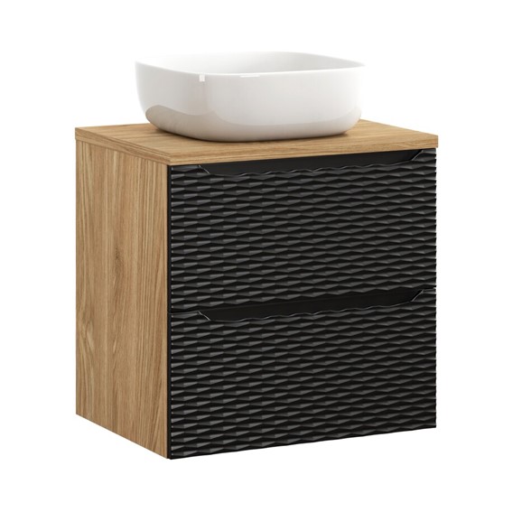 Zestaw Meblowy SMILE 60cm Czarny Mat/Dąb Olejowany