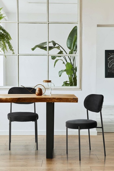 Krzesło CAMILE Velvet Czarne