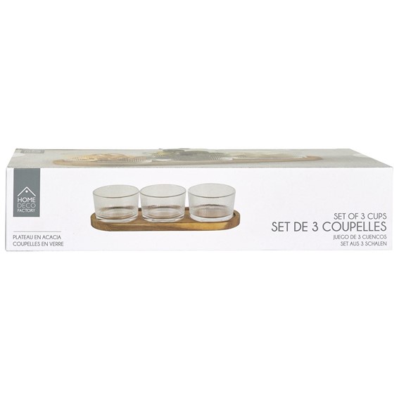 Zestaw do Podawania Przekąsek Akacja/Szkło