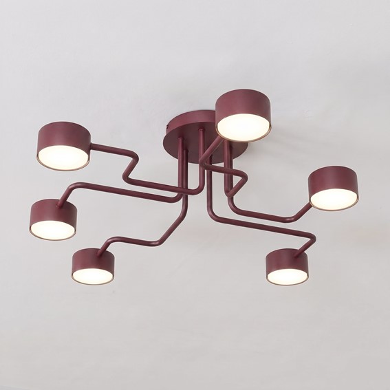 Lampa Sufitowa KURAGE 6 Burgundowy