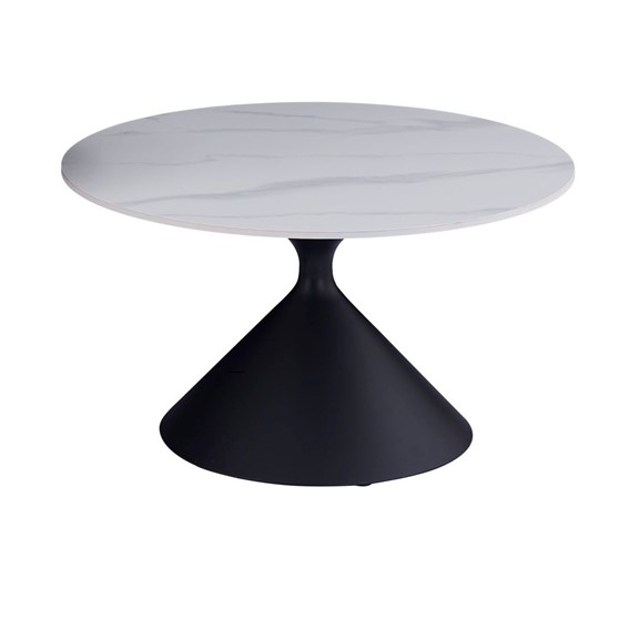 Ława L19-FX fi72 Biały Marmur/Czarny