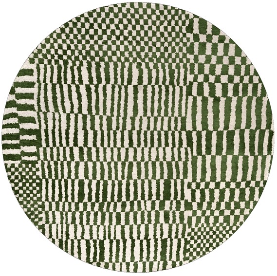 Dywan BERBER Oasis Round 9650 240x240 cm Szary/Zielony