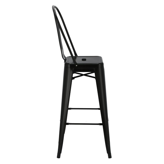 Hoker PARIS BACK Short 75cm czarny insp.Tolix