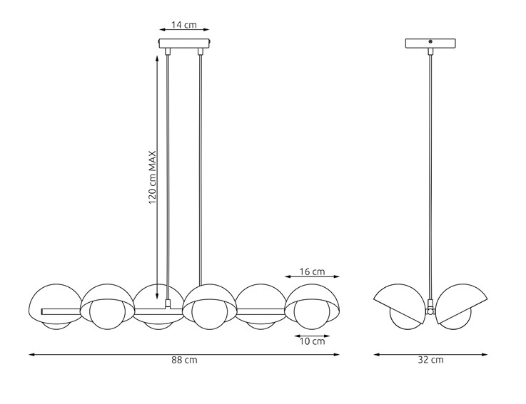 Lampa Wisząca BOOM 6 Czarny