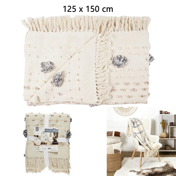 Koc/Pled TUFFO 125x150cm Kremowy