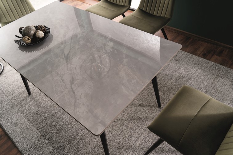 Stół IVY 140x80 Czarny/Szary Efekt Marmuru