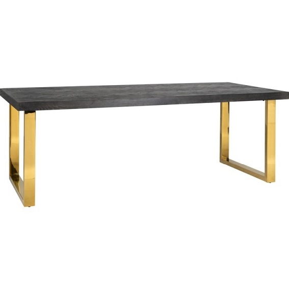Stół BLACKBONE GOLD 220x100 Czarny/Złoty