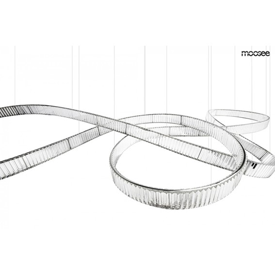 Lampa Wisząca WAVE 380 Srebrny/Transparentny