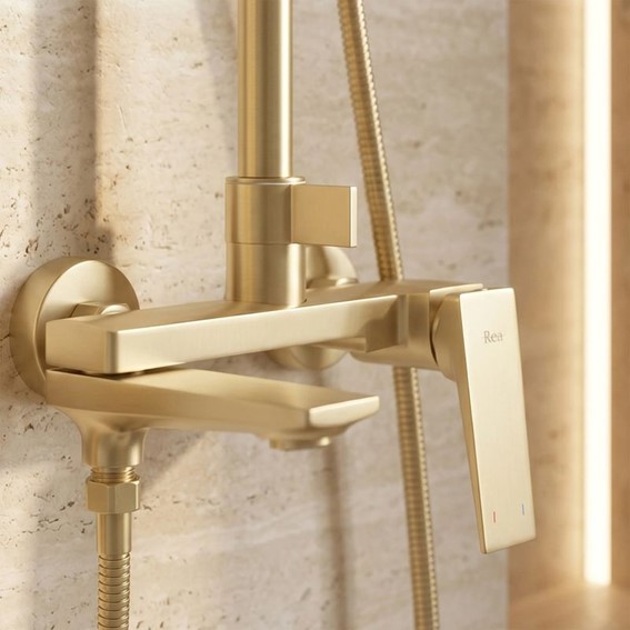 Zestaw Natryskowy PRIME Złoty Szczotkowany