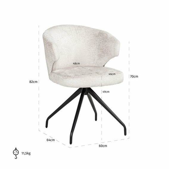 Krzesło Obrotowe MILLY Kremowy