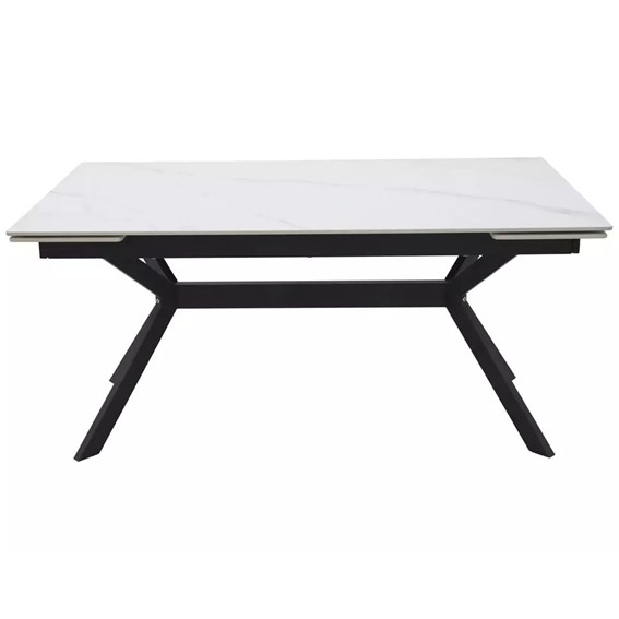 Stół Rozkładany IMPERIA 160 (160-220)x90 Biały/Czarny Mat